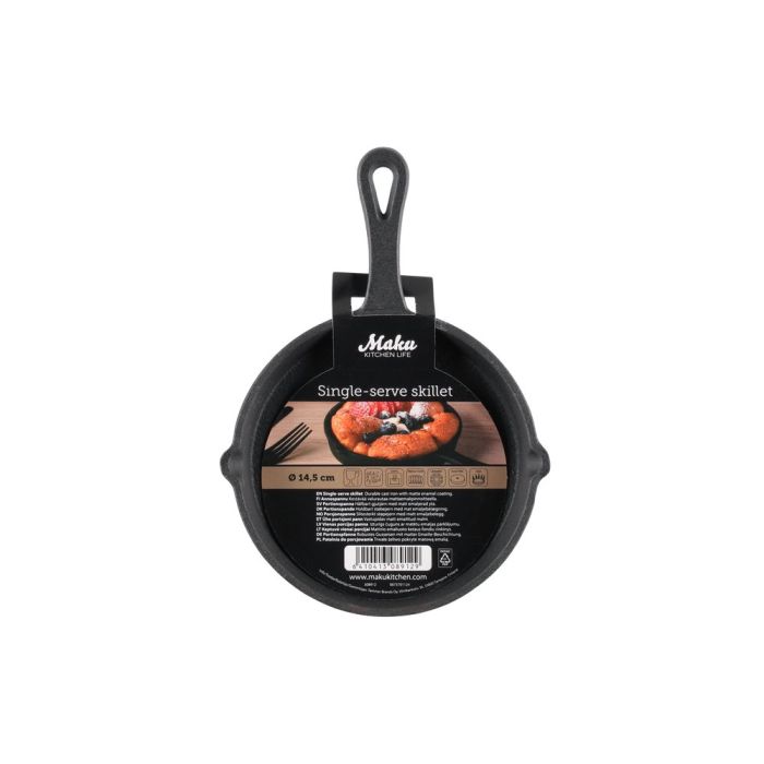 MAKU Portionsgrillpanna, rund, gjutjärn 20,5x14,5 cm