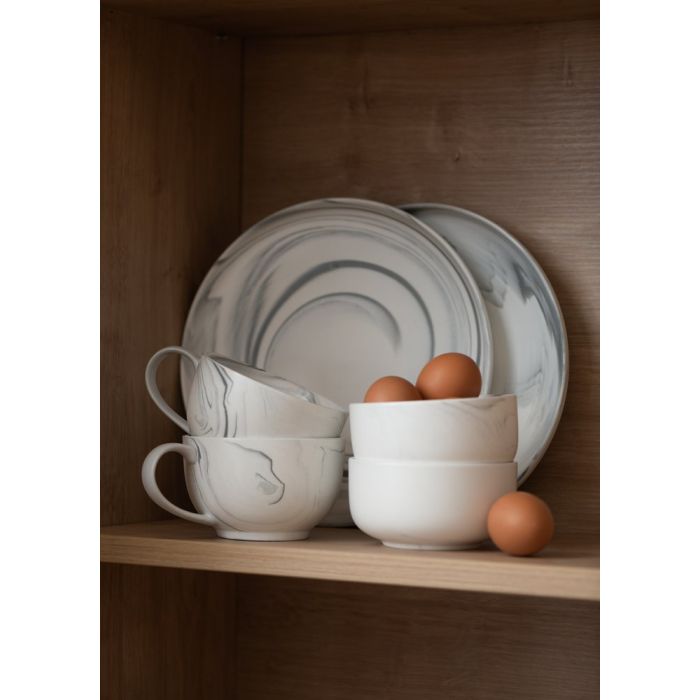 MAKU Tallrik, marmor 26 cm, 4-Pack