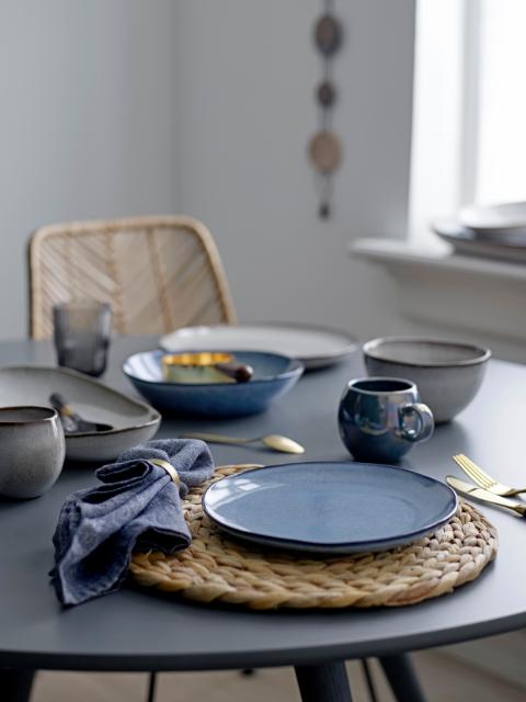 Bloomingville Sandrine Plate Deep, Blue, Stoneware, 2-Pack