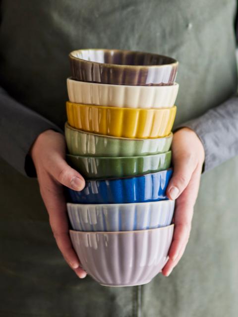 Bloomingville Latina Bowl, Yellow, Stoneware, 6-Pack