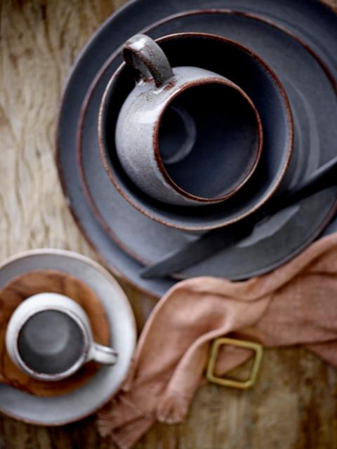 Bloomingville Sandrine Mug, Grey, Stoneware, 2-Pack