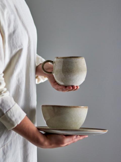 Bloomingville Sandrine Mug, Nature, Stoneware, 2-Pack