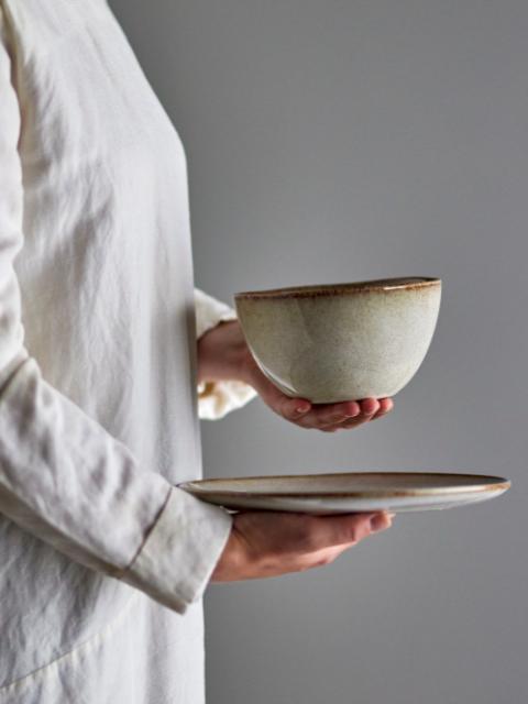 Bloomingville Sandrine Bowl, Nature, Stoneware, 2-Pack