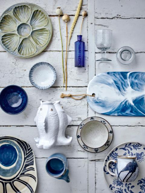 Bloomingville Aiden Cutting Board, Blue, Stoneware (4-pack)