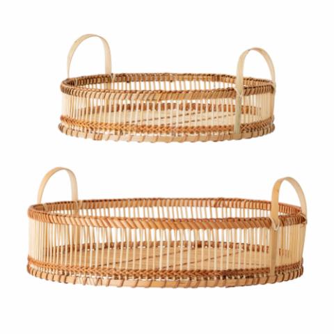 Bloomingville Salle Serving Tray, Nature, Bamboo, 2-Pack