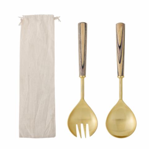 Bloomingville  Salad Servers, Gold, Stainless Steel