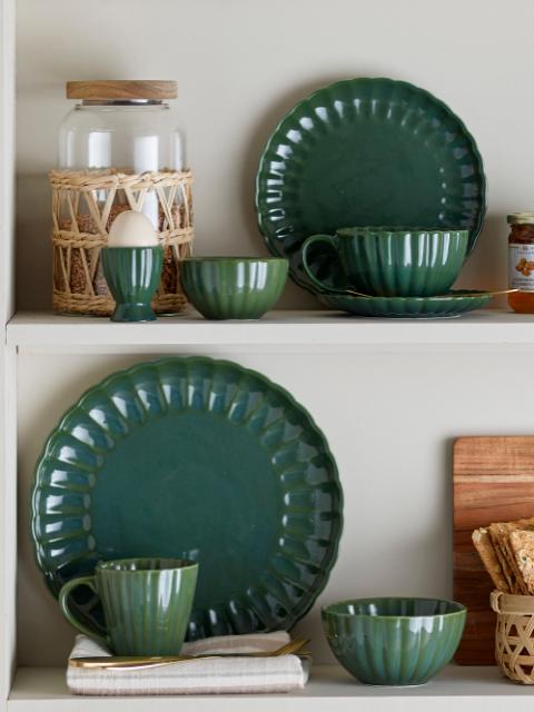 Latina Egg Cup, Green, Stoneware, 6-Pack