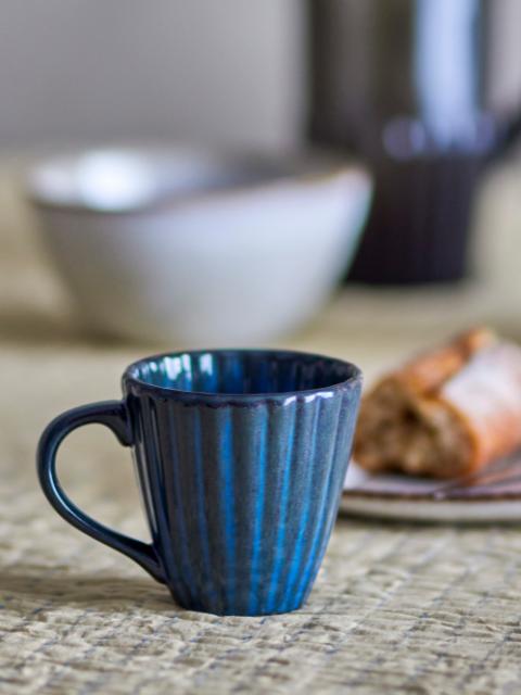 Bloomingville Latina Mug, Blue, Stoneware, 6-Pack