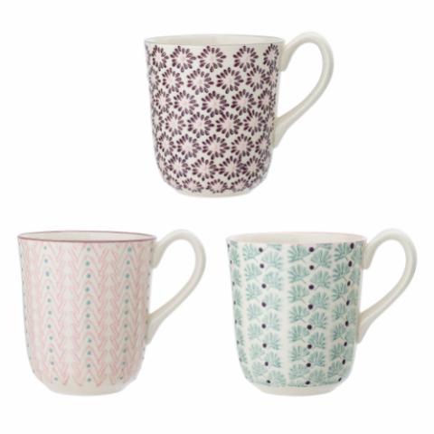 Bloomingville Maya Mug, Purple, Stoneware, 3-Pack