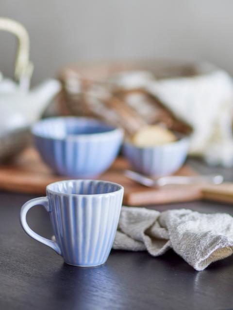 Bloomingville Latina Mug, Blue, Stoneware, 6-Pack