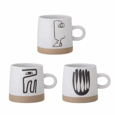 Eliana Mug, Grey, Stoneware, 3-Pack