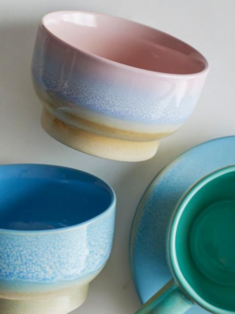 Bloomingville Safie Bowl, Blue, Stoneware, 6-Pack