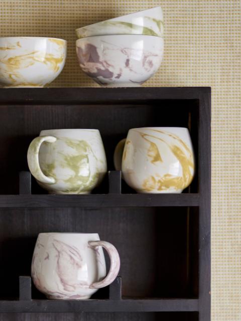 Bloomingville Palma Mug, Green, Stoneware, 3-Pack