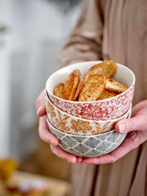 Genia Bowl, Brown, Stoneware, 3-Pack