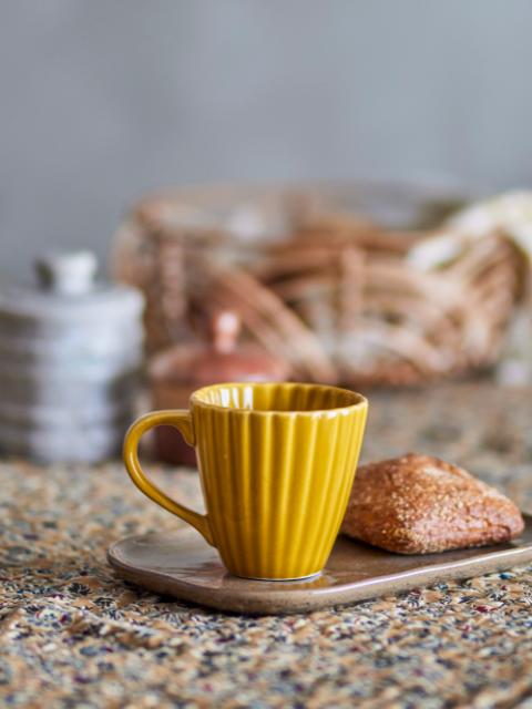 Bloomingville Latina Mug, Yellow, Stoneware, 6-Pack