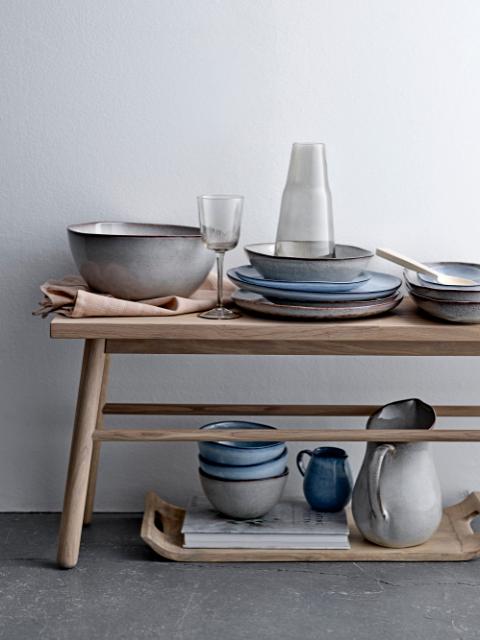 Bloomingville Sandrine Bowl, Blue, Stoneware, 2-Pack