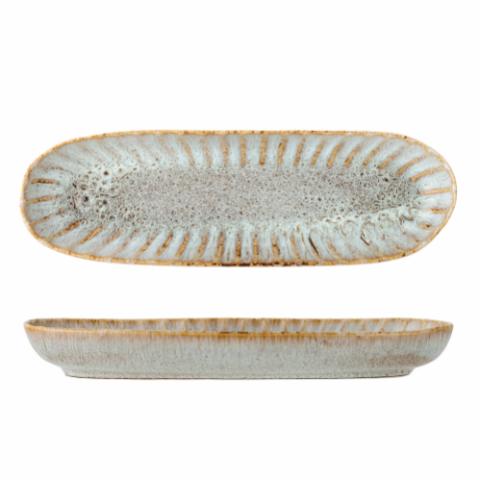 Bloomingville Fleur Serving Plate, Nature, Stoneware, 2-Pack