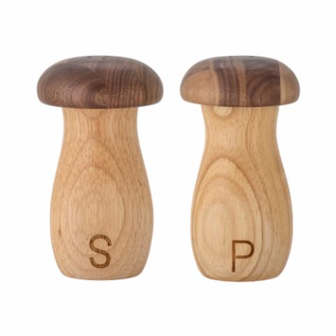 Bloomingville Rahim Salt & Pepper Shaker Set, Brown, Rubberwood