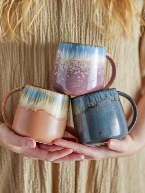 Bloomingville Cloe Mug, Blue, Stoneware, 2-Pack