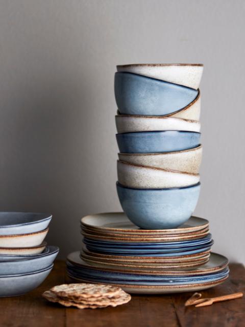 Bloomingville Sandrine Bowl, Blue, Stoneware, 2-Pack