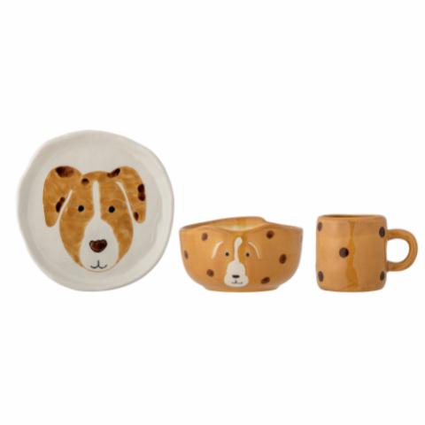 Bloomingville Fenix Tableware Set, Brown, Stoneware