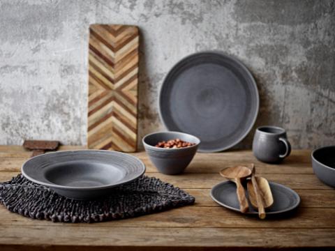 Bloomingville Raben Bowl, Grey, Stoneware, 6-Pack