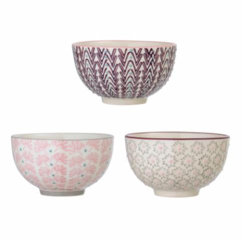 Bloomingville Maya Bowl, Purple, Stoneware, 3-Pack