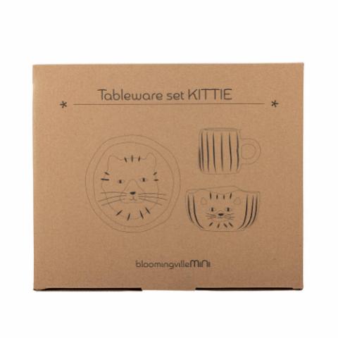 Bloomingville Kittie Tableware Set, Brown, Stoneware