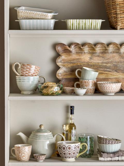 Bloomingville Maple Bowl, Green, Stoneware, 6-Pack