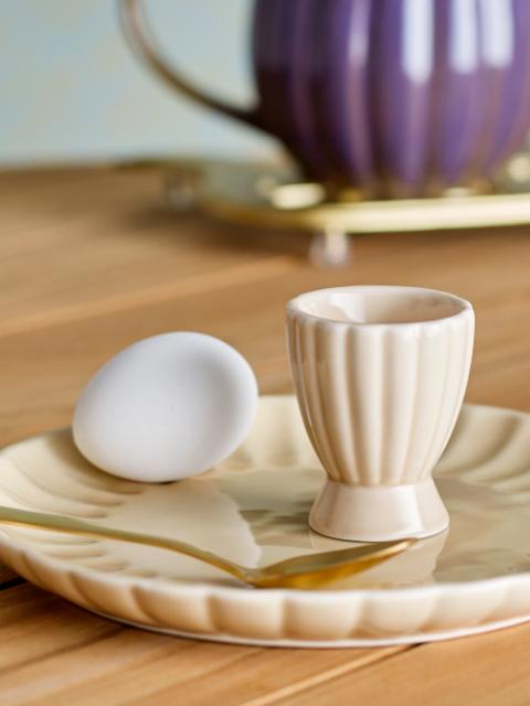 Latina Egg Cup, Nature, Stoneware, 6-Pack