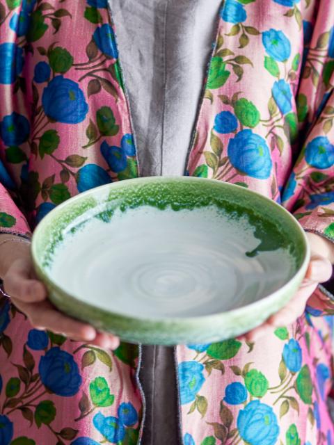 Bloomingville Prim Serving Plate, Green, Stoneware