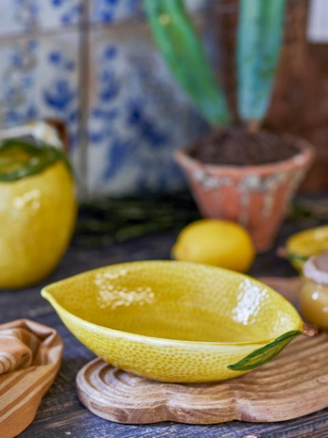 Bloomingville Limone Bowl, Yellow, Stoneware