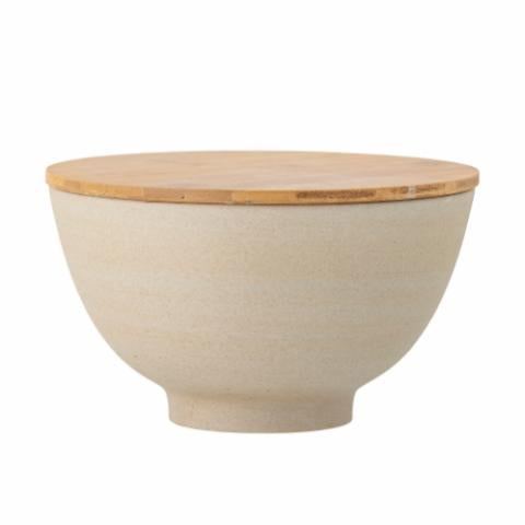 Bloomingville Lee Bowl w/Lid, Nature, Stoneware