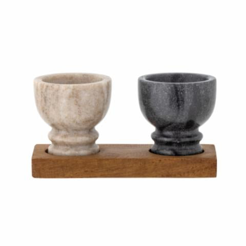 Bloomingville Inesa Salt & Pepper Jar, Nature, Marble