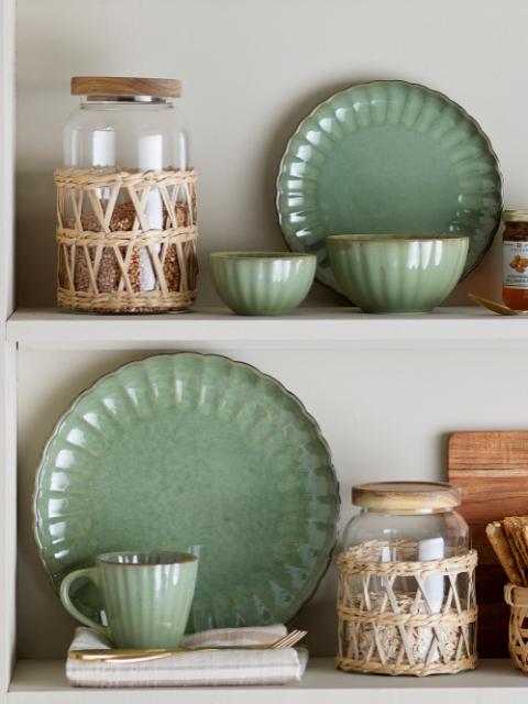 Bloomingville Latina Mug, Green, Stoneware, 6-Pack