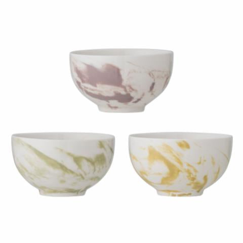 Bloomingville Palma Bowl, Green, Stoneware, 3-Pack