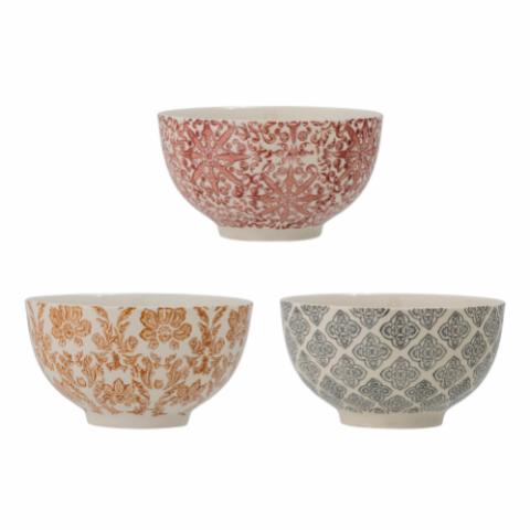 Genia Bowl, Brown, Stoneware, 3-Pack