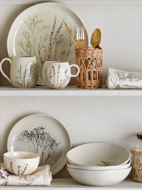 Bloomingville Bea Bowl, Nature, Stoneware, 6-Pack