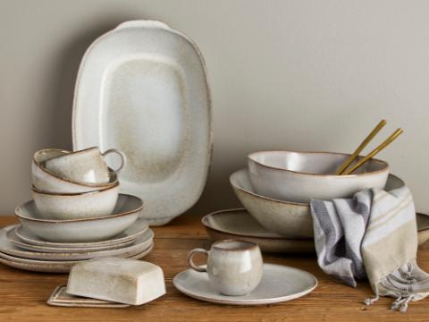 Bloomingville Sandrine Bowl, Nature, Stoneware, 2-Pack