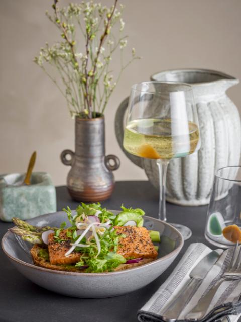 Bloomingville Sandrine Plate Deep, Grey, Stoneware, 2-Pack
