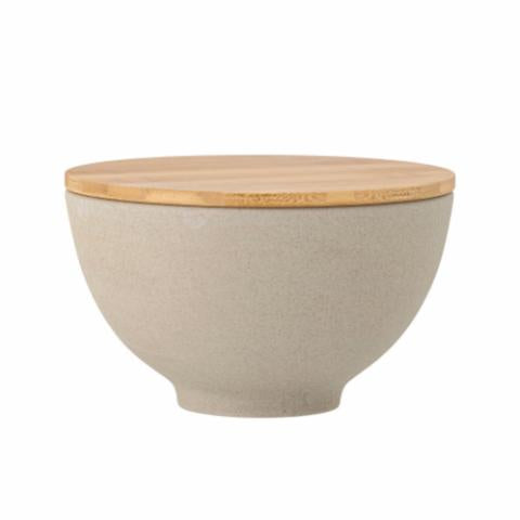 Bloomingville Lee Bowl w/Lid, Nature, Stoneware