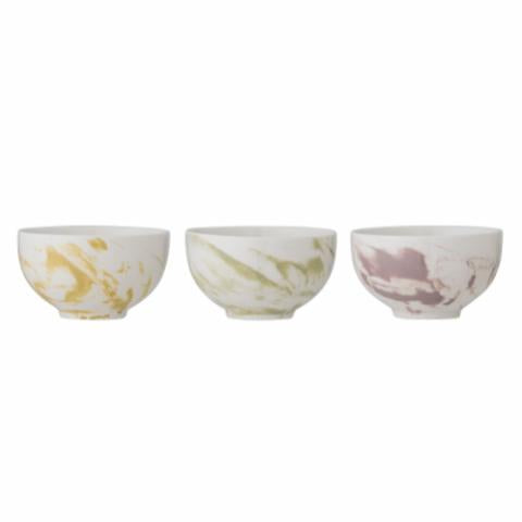 Bloomingville Palma Bowl, Green, Stoneware, 3-Pack