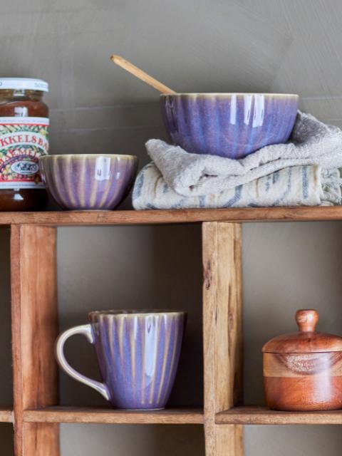 Bloomingville Latina Mug, Purple, Stoneware, 6-Pack