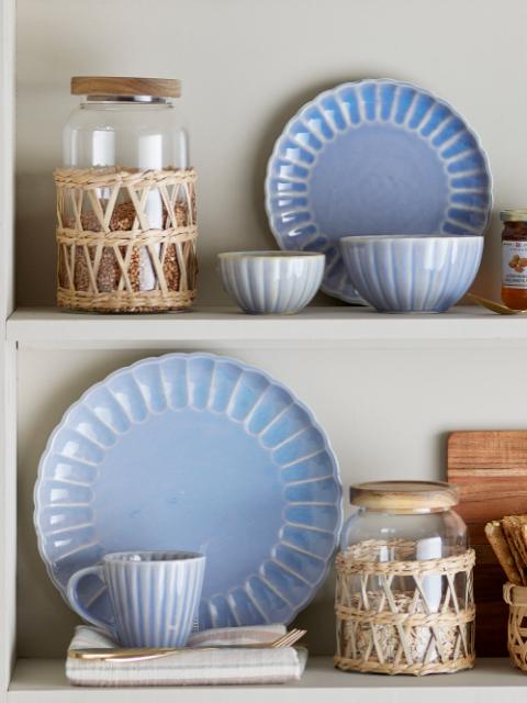 Bloomingville Latina Bowl, Blue, Stoneware, 6-Pack