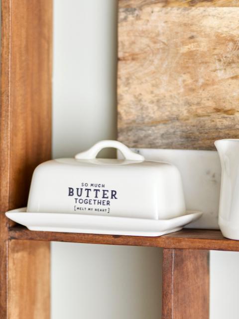 Bloomingville Wendy Butter Box, White, Stoneware