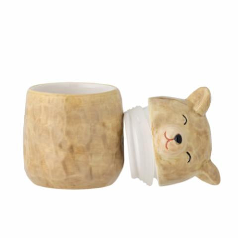 Bloomingville Puk Jar w/Lid, Brown, Stoneware, 2-Pack
