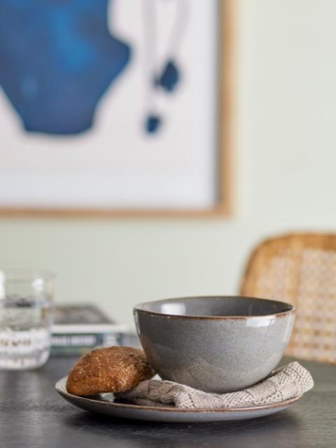 Bloomingville Sandrine Bowl, Grey, Stoneware, 2-Pack