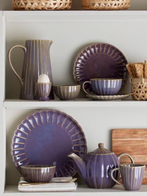 Latina Egg Cup, Purple, Stoneware, 6-Pack