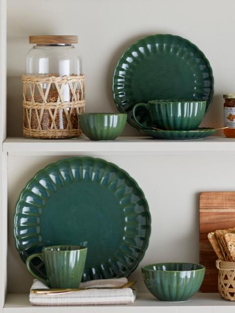 Bloomingville Latina Mug, Green, Stoneware, 6-Pack