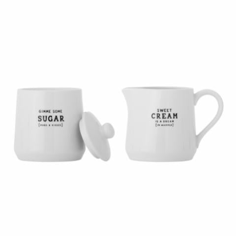 Bloomingville Wendy Milk Jug & Sugar Bowl, White, Stoneware